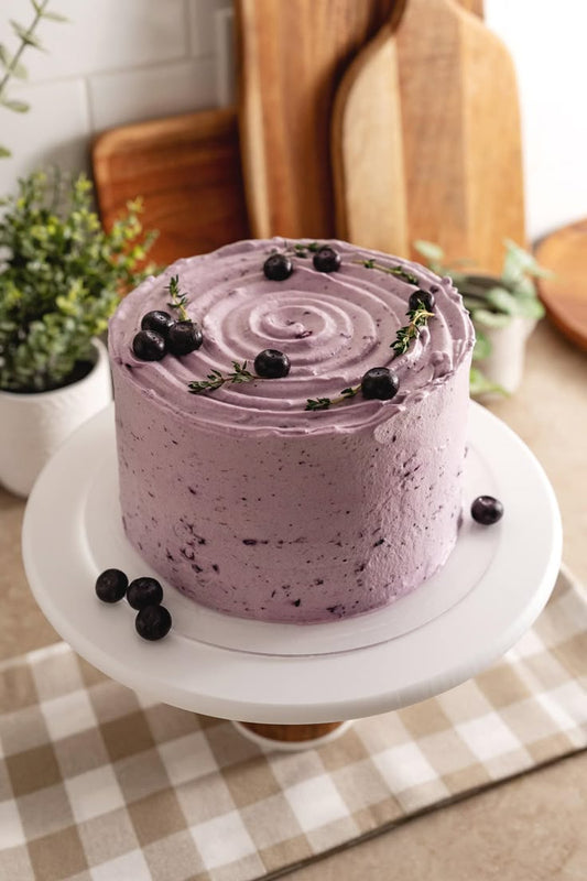 Vanilla Blueberry Celebration Cake – Eggless Cream Cake with Blueberry Filling