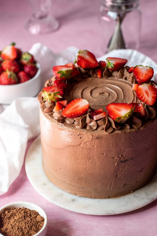 Eggless Strawberry Belgian Chocolate Cake – Rich Chocolate & Fresh Berry Delight