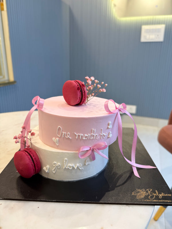 A handcrafted Belgstrew Asymmetric Designer Chocolate Truffle Cake with elegant artisan frosting and modern lines.