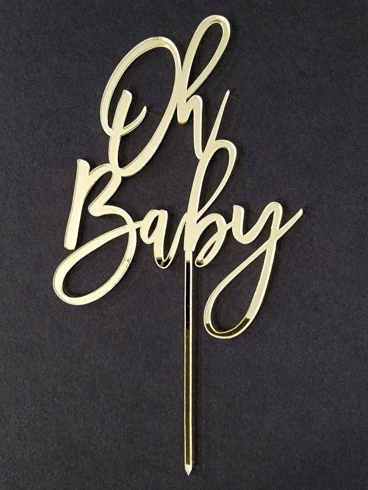 Golden Acrylic Oh Baby Cake Topper