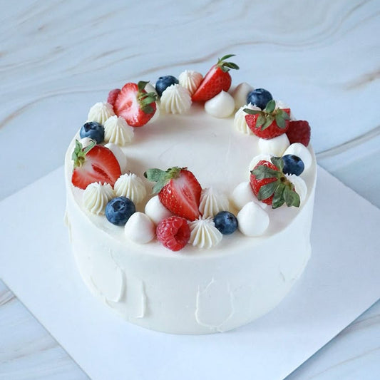 Fresh Fruit Celebration Cake – Eggless 🍇