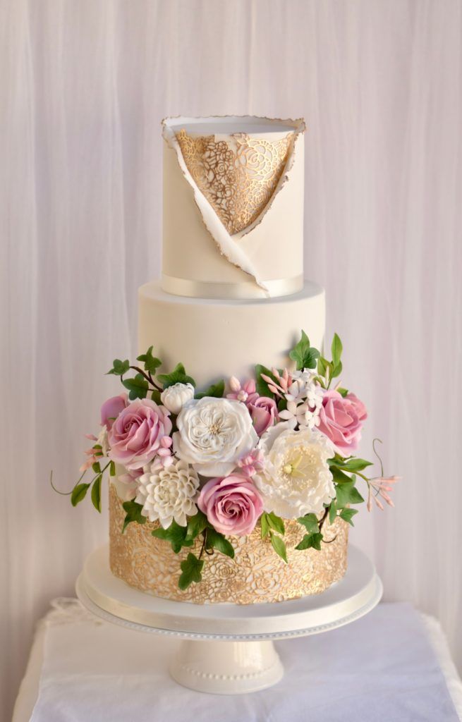 Luxury Floral Wedding Tier Cake | Custom Two-Flavour Designer Cake in Gurugram