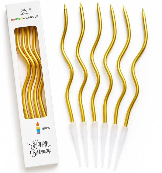 Golden Curly Candle (1 Pc)