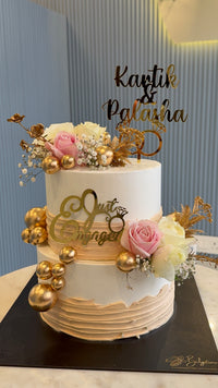 Just Engaged Engagement Cake (3 Kg) – Fresh Fruit Elegance with Custom Name Toppers — view 5