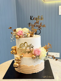 Just Engaged Engagement Cake (3 Kg) – Fresh Fruit Elegance with Custom Name Toppers — view 7