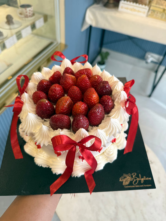Strawberry Loaded Love Themed Cake (1 Kg) – Eggless Chocolate Truffle