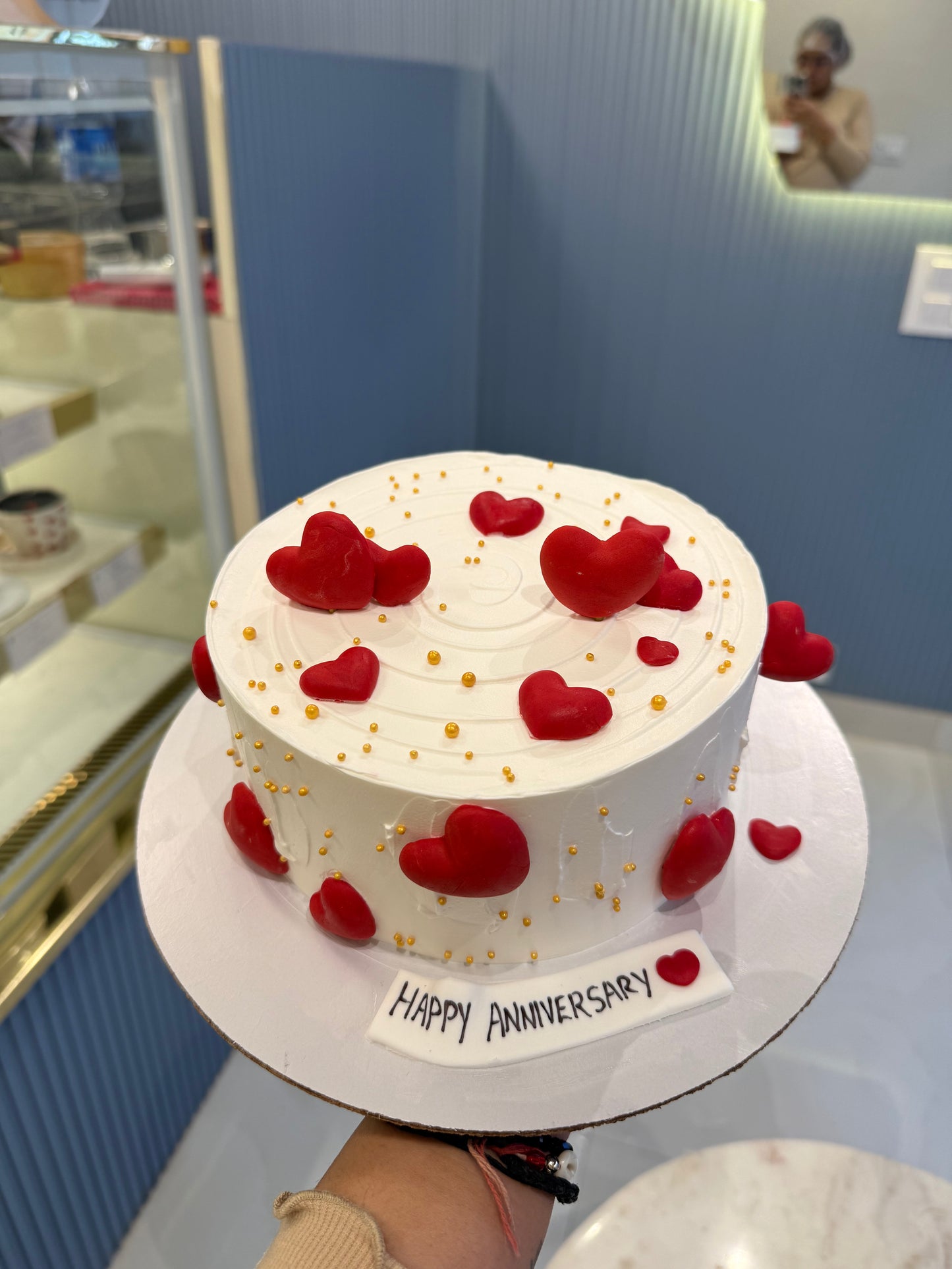 1 Kg Love Themed Anniversary Cake – Eggless Milk Chocolate Truffle | Custom Cakes