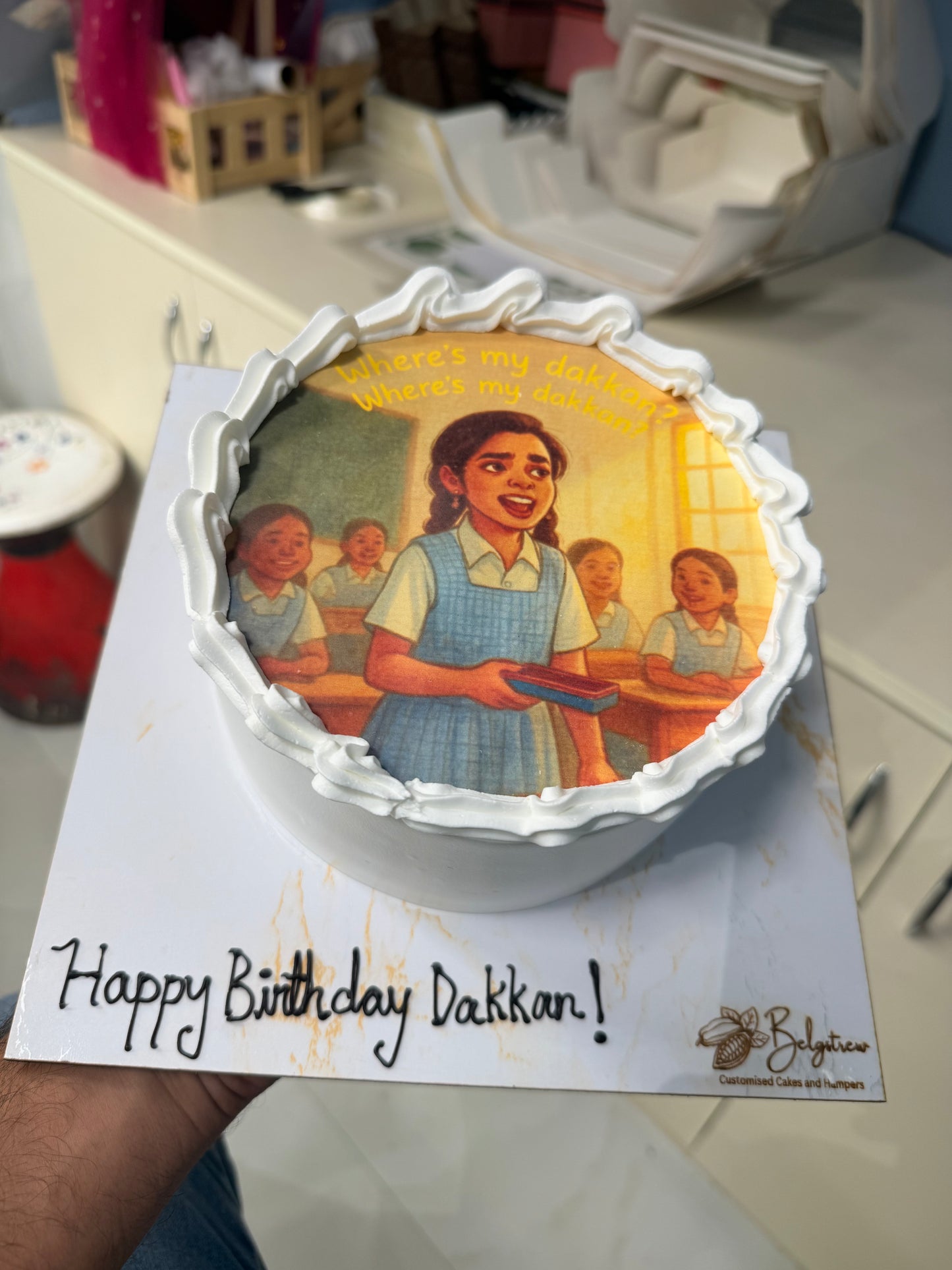 1 Kg Eggless Photo Cake – Choco Chip Flavour | Custom Cakes in Gurugram