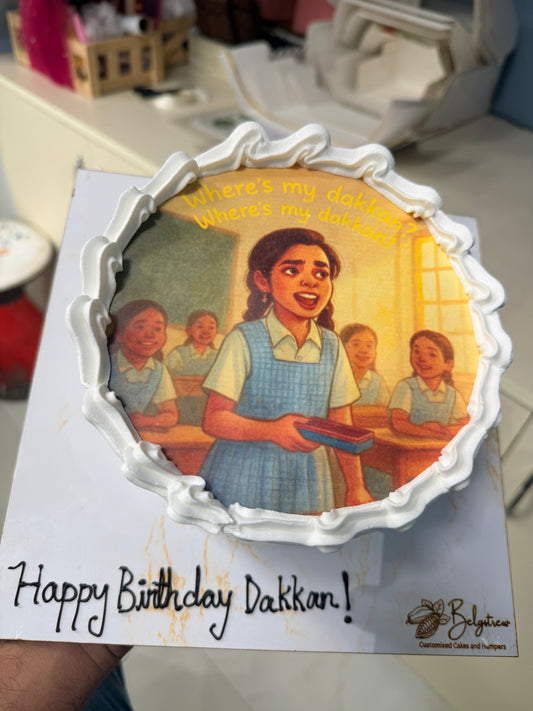 1 Kg Eggless Photo Cake – Choco Chip Flavour | Custom Cakes in Gurugram