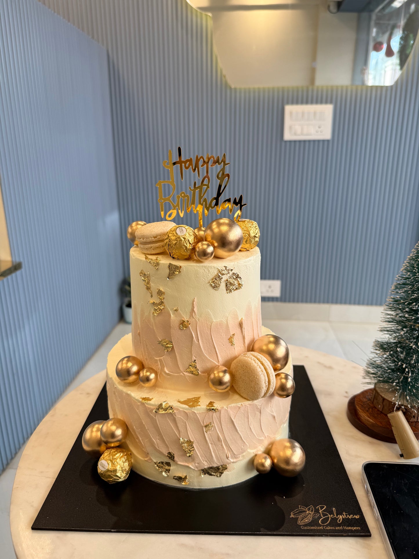 3 Kg Eggless Milk Chocolate Truffle Tier Birthday Cake | Premium Custom Cake in Gurugram