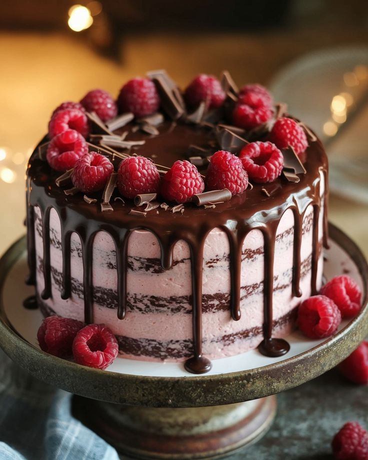 Eggless Chocolate Raspberry Truffle Cake – Rich Chocolate with Fresh Berry Indulgence