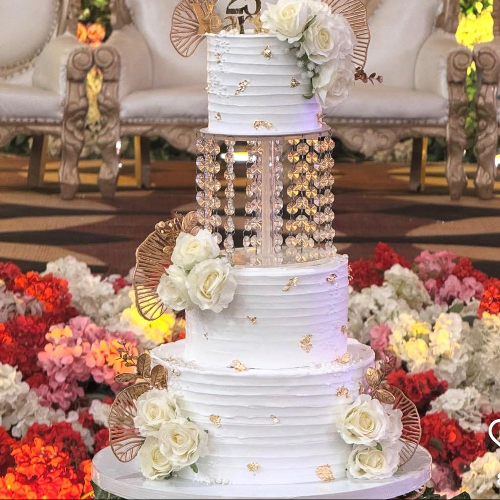 Crystal Chandelier Tier Cake for Silver Jubilee Celebrations