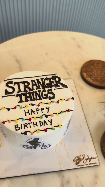 1 Kg Stranger Things Themed Cake – Eggless Chocolate Truffle | Custom Cakes in Gurugram
