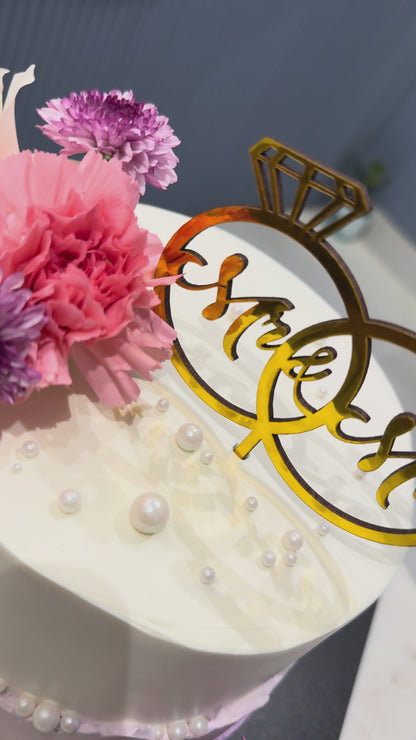 2 Kg Pineapple 2nd Anniversary Cake – Floral Elegance with Custom Mr & Mrs Topper